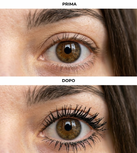 prima e dopo il mascara