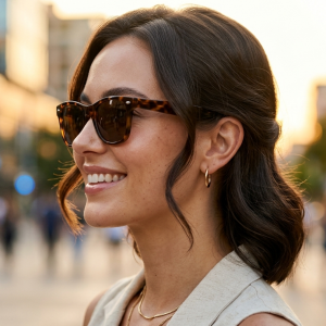 ragazza con occhiali da sole