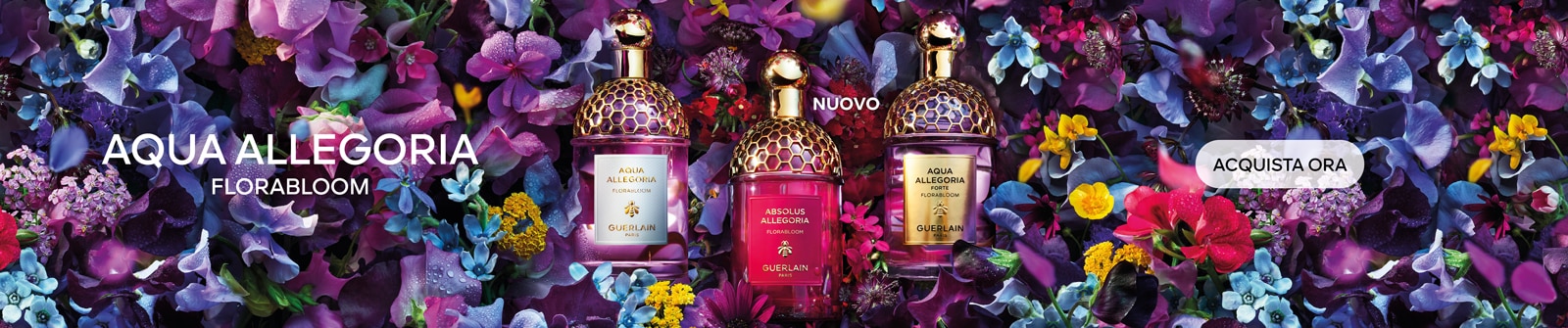 Profumo Guerlain Absolus Allegoria Florabloom – nuova fragranza intensa con fiori colorati.