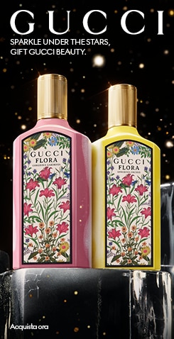 Gucci sparkle under the stars, gift Gucci beauty con fragranze Gucci Flora Gorgeous Gardenia e Gorgeous Magnolia, acquista ora.