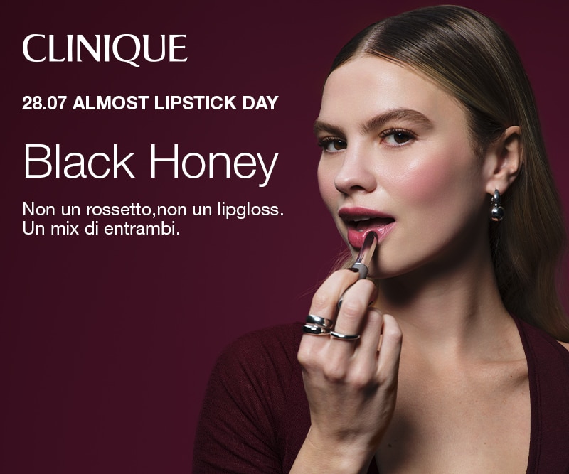 CLINIQUE Almost Lipstick Black Honey, non un rossetto, non un lipgloss, un mix di entrambi per labbra naturalmente luminose