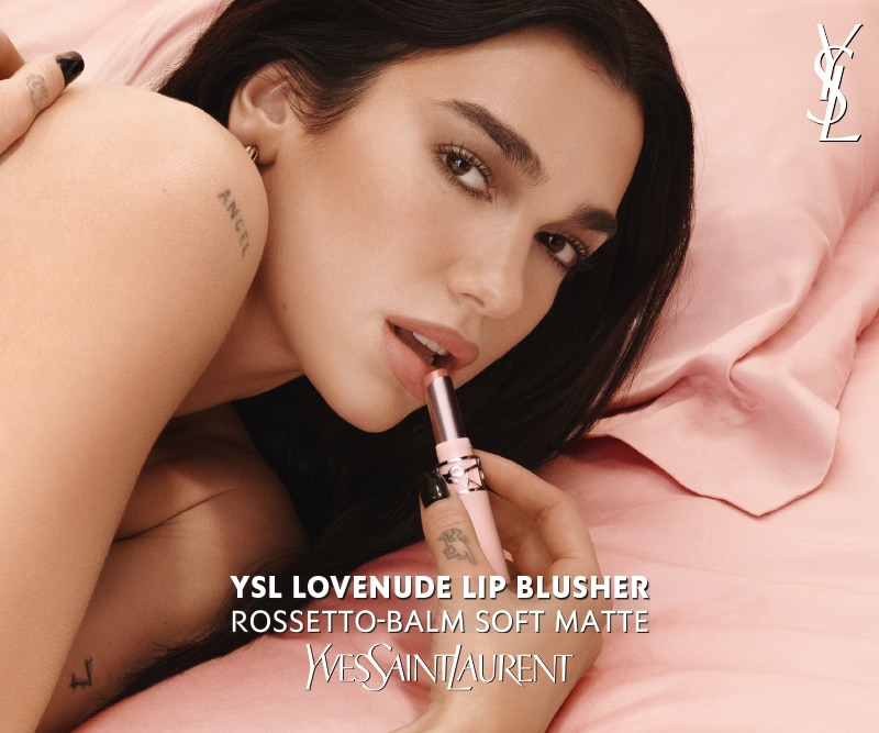 Yves Saint Laurent YSL Lovenuude Lip Blusher, rossetto‑balm soft matte.