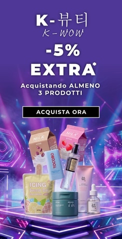 **K-BEAUTY K-WOW -5% EXTRA acquistando almeno 3 prodotti**, selezione di skincare coreana con maschere viso, sieri e trattamenti idratanti, ACQUISTA ORA