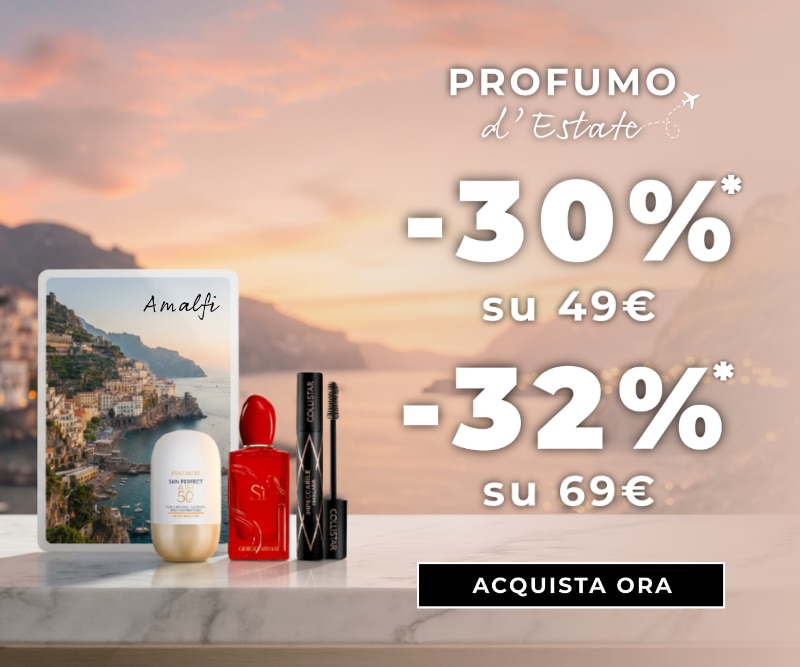 MIT2026-WK33-30su49-32su69-HP-Banner.png PROFUMO d’Estate -30% su 49€ e -32% su 69€, selezione beauty ispirata ad Amalfi con profumo, mascara e protezione solare per l’estate, ACQUISTA ORA