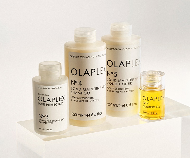 Olaplex No.3 Hair Perfector No.4 Bond Maintenance Shampoo No.5 Bond Maintenance Conditioner No.7 Bonding Oil