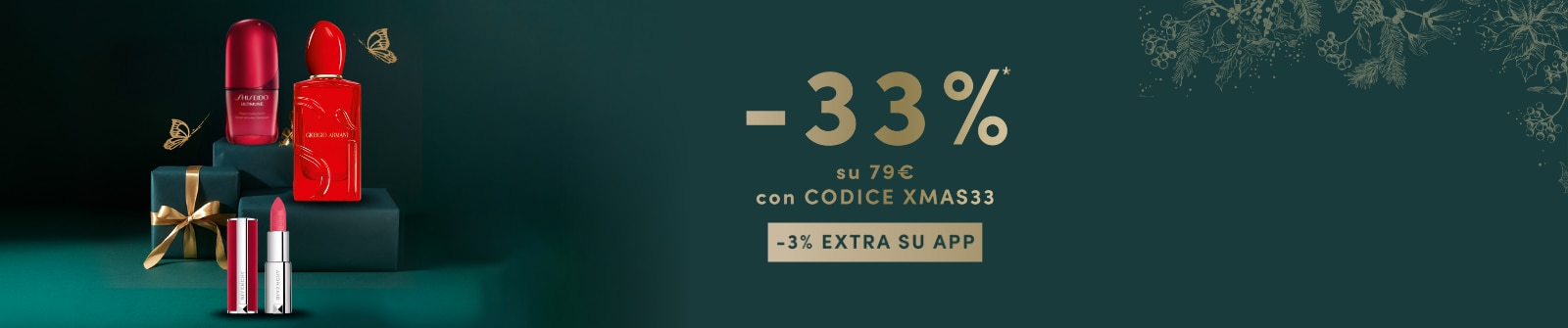 MIT2025-WK51-XMAS33-AppExtra3-PLP-Banner-DT.png Sconto -33% su ordini da 79€ con codice XMAS33 e -3% extra se acquisti tramite app, pulsante Acquista Ora.