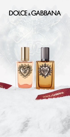 Dolce &amp; Gabbana fragranze iconiche con dettagli cuore e logo DG, eleganza e stile.