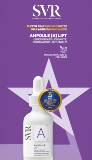 SVR Ampoule A Lift, concentrato levigante anti-rughe eletto trattamento notte dell’anno dai farmacisti.
