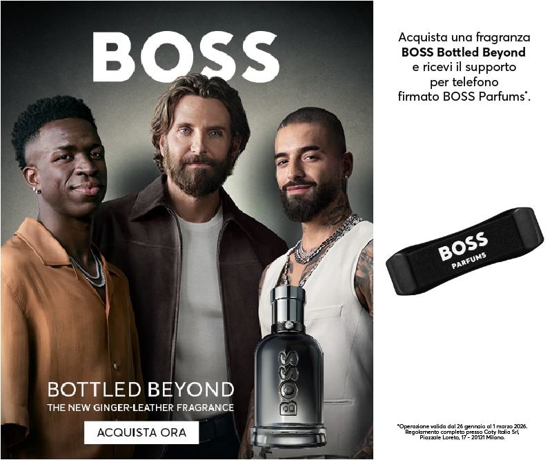 Boss Bottled Beyond nuova fragranza ginger leather con supporto telefono in omaggio acquista ora