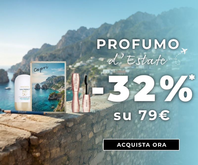 MIT2026-WK30-32on79-HP-Banner.png **PROFUMO d’Estate -32% su 79€**, selezione beauty ispirata a Capri con profumo, mascara e protezione solare per l’estate, ACQUISTA ORA