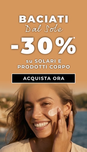 Baciati dal sole: sconto -30% su solari e prodotti corpo.