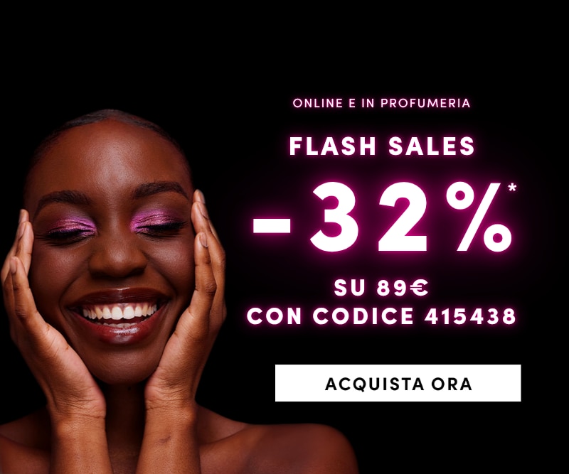 Flash sales -32% su 89€ con codice 415438, online e in profumeria, acquista ora