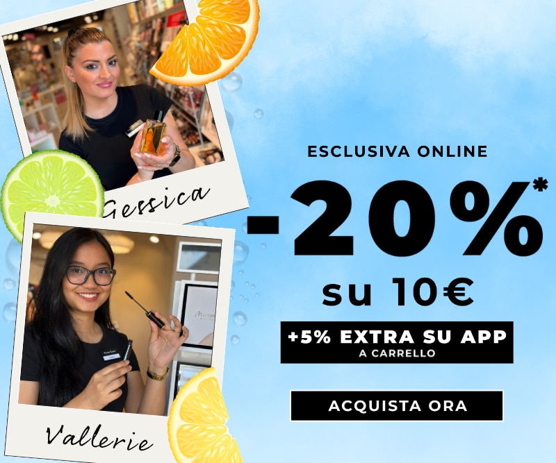 MIT2026-WK28-20on10-HP-Banner.png Copilot said: ESCLUSIVA ONLINE -20% su 10€, +5% EXTRA SU APP a carrello, selezione beauty consigliata da Jessica e Valerie ACQUISTA ORA