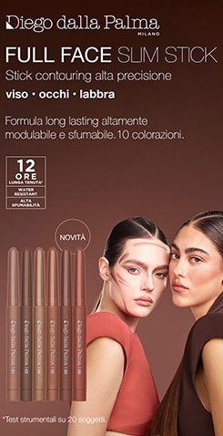 Diego dalla Palma Full Face Slim Stick: stick multiuso per contouring di viso, occhi e labbra, alta tenuta fino a 12 ore e texture facilmente sfumabile.