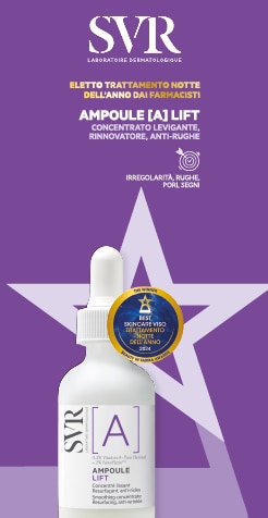 SVR Ampoule [A] Lift concentrato levigante, rinnovatore, anti-rughe. Eletto trattamento notte dell’anno dai farmacisti.