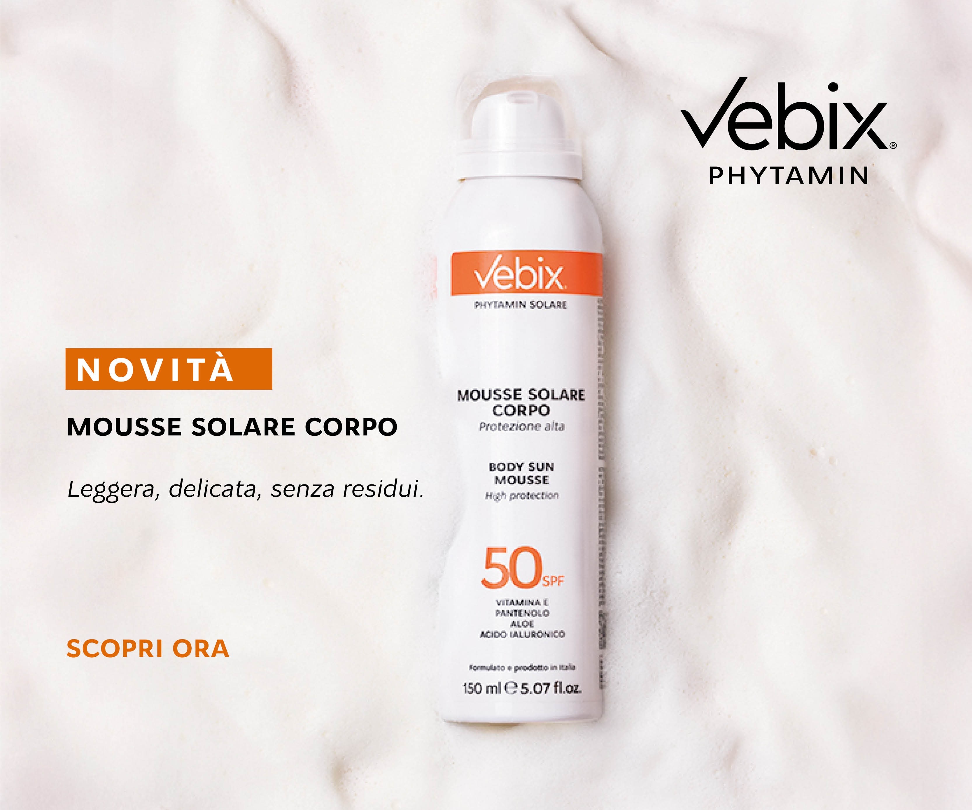 NOVITÀ MOUSSE SOLARE CORPO Leggera, delicata, senza residui SCOPRI ORA