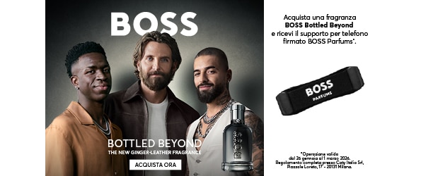 Boss Bottled Beyond nuova fragranza ginger leather con supporto telefono in omaggio acquista ora