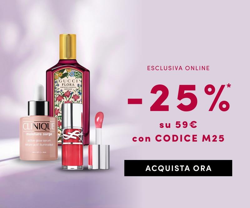 -25% su ordini da 59€ con codice M25. Scopri i bestseller Clinique Moisture Surge, Gucci Flora e rossetti liquidi. Offerta limitata, acquista ora