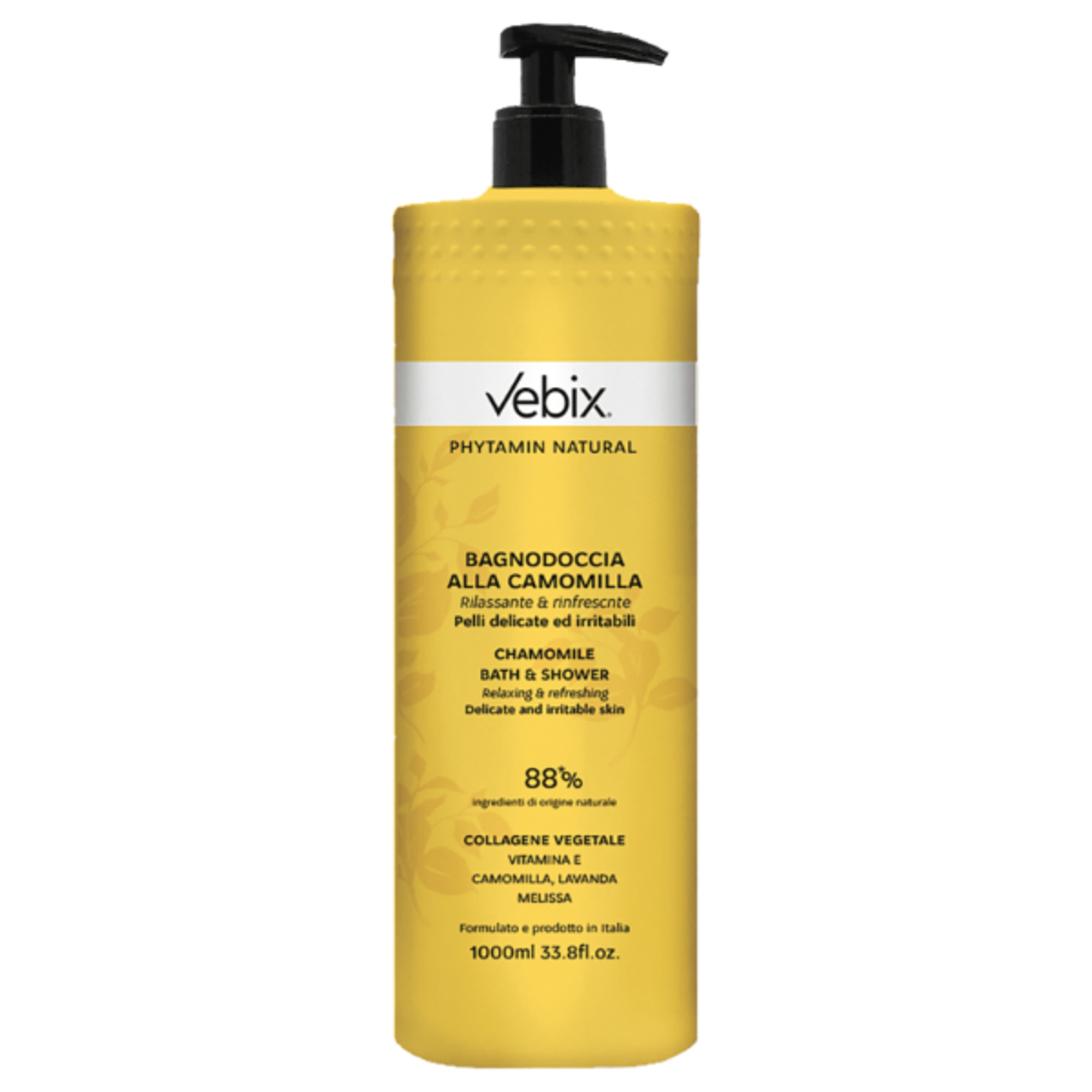 1000 ML Vebix PHYTAMIN NATURAL Bagnodoccia alla Camomilla Rilassante e Rinfrescante 1 di 1 Bagnodoccia alla Camomilla Rilassante e Rinfrescante