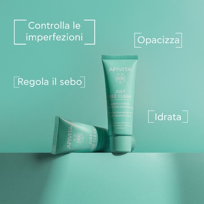 40 ML Apivita JUST BEE CLEAR Crema Idratante Opacizzante Anti-Imperfezioni  1 di 8 