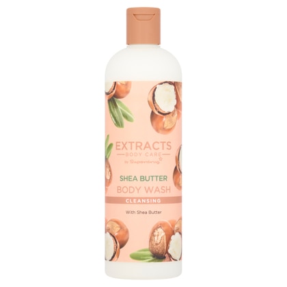 500 ML Superdrug Extracts SHEA BUTTER BODY WASH Bagnoschiuma al Burro di Karitè e Mandorla  1 di 2 