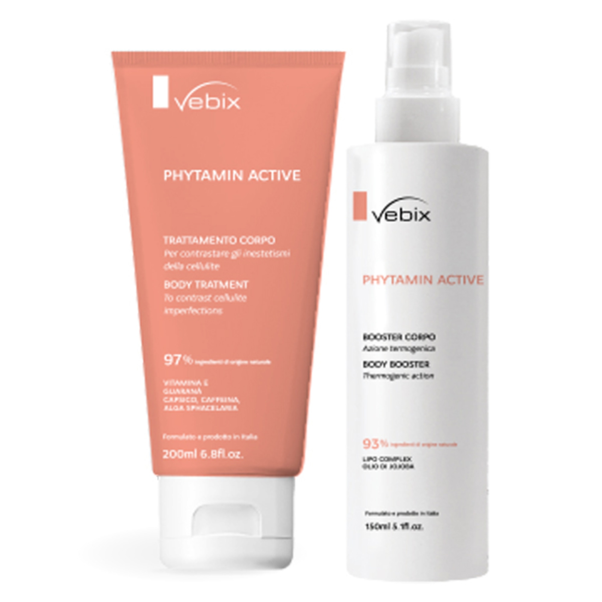 150ml+200ml Vebix PHYTAMIN ACTIVE KIT Trattamento Anticellulite Booster + Crema 1 di 1