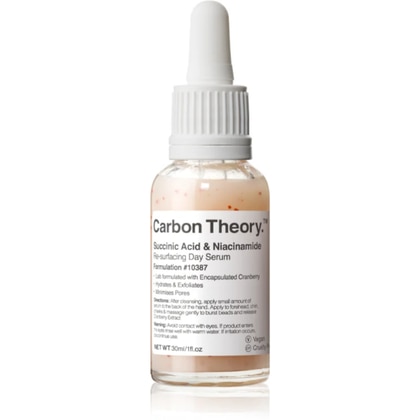 30 ML Carbon Theory SUCCINIC ACID & NIACINAMIDE RE-SURFACING DAY SERUM Siero da Giorno con Acido Succinico e Niacinamide  1 di 2 