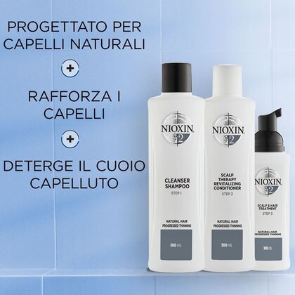 300 ML Nioxin SISTEMA 2 KIT TRIFASICO Cofanetto Trattamento Capelli  1 di 3 