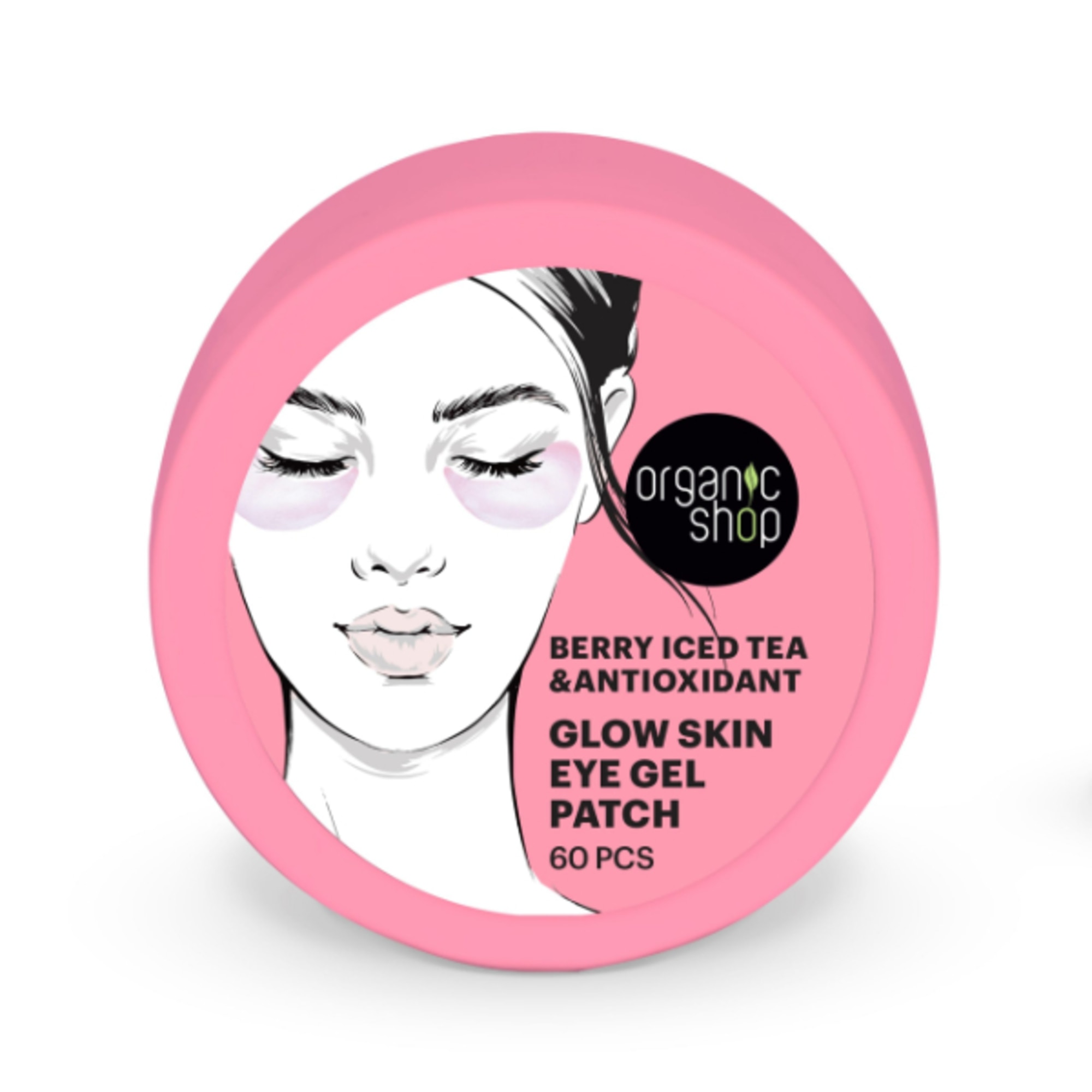 60 PCS Organic Shop GLOW SKIN EYE GEL PATCH Patch Occhi Illuminante Berry Iced Tea & Antiossidanti 1 di 2