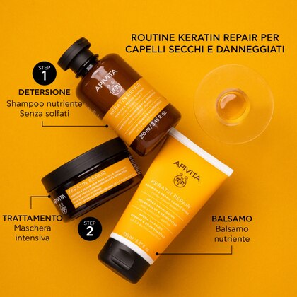 250 ML Apivita KERATIN REPAIR Shampoo Nutriente Riparatore  1 di 7 