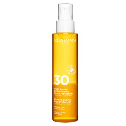 150 ML Clarins HUILE SOLAIRE Olio Solare Illuminante Protezione Alta SPF 30  1 di 5 