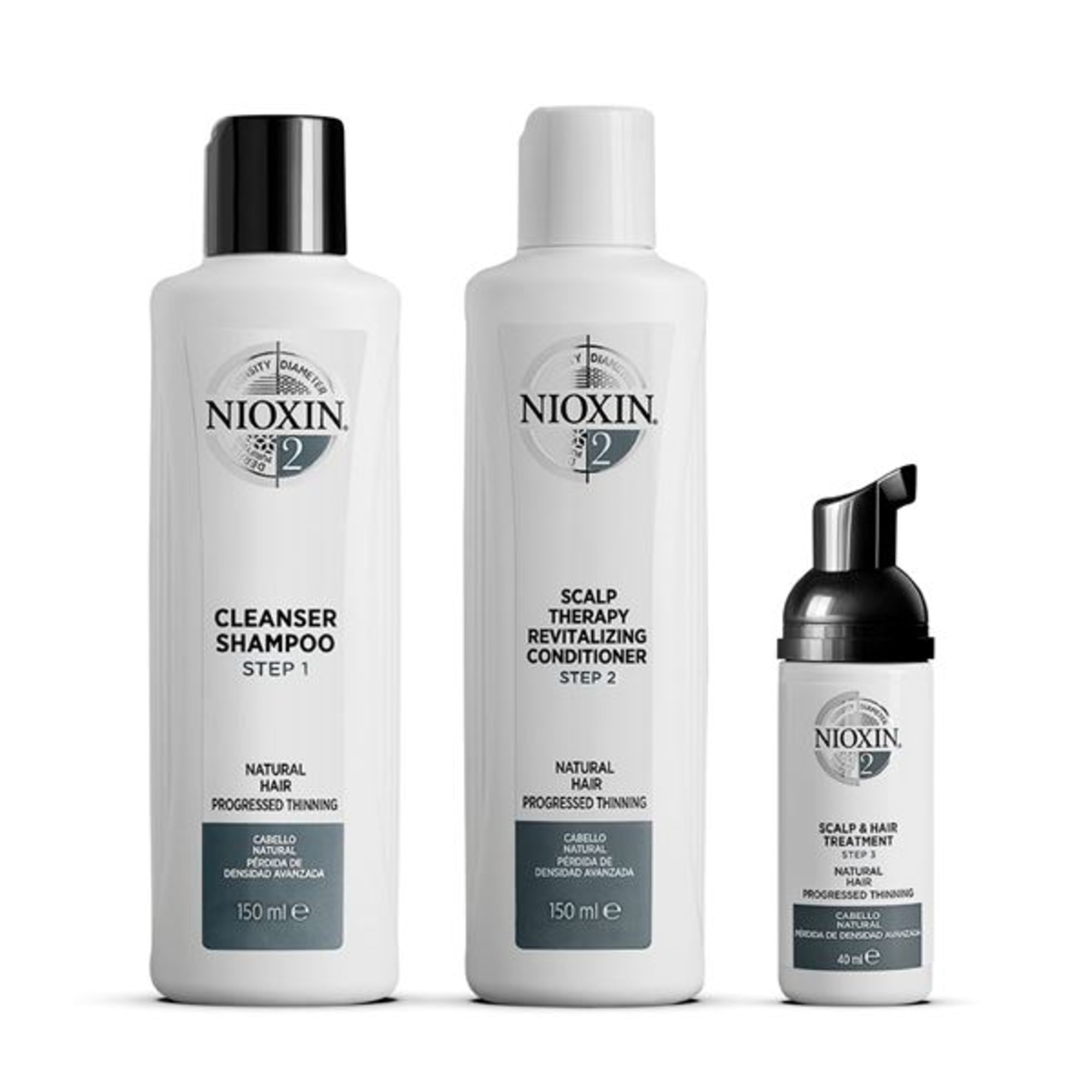 150 ML Nioxin SISTEMA 2 KIT TRIFASICO Cofanetto Trattamento Capelli 1 di 3