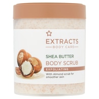  Superdrug Extracts SHEA BUTTER BODY SCRUB Scrub Corpo Esfoliante al Burro di Karitè e Mandorla  1 di 2 