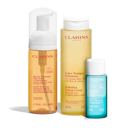 150ml+200ml+30ml Clarins GLI ESSENZIALI DETERSIONE RIGENERANTE Cofanetto Regalo  1 di 4 