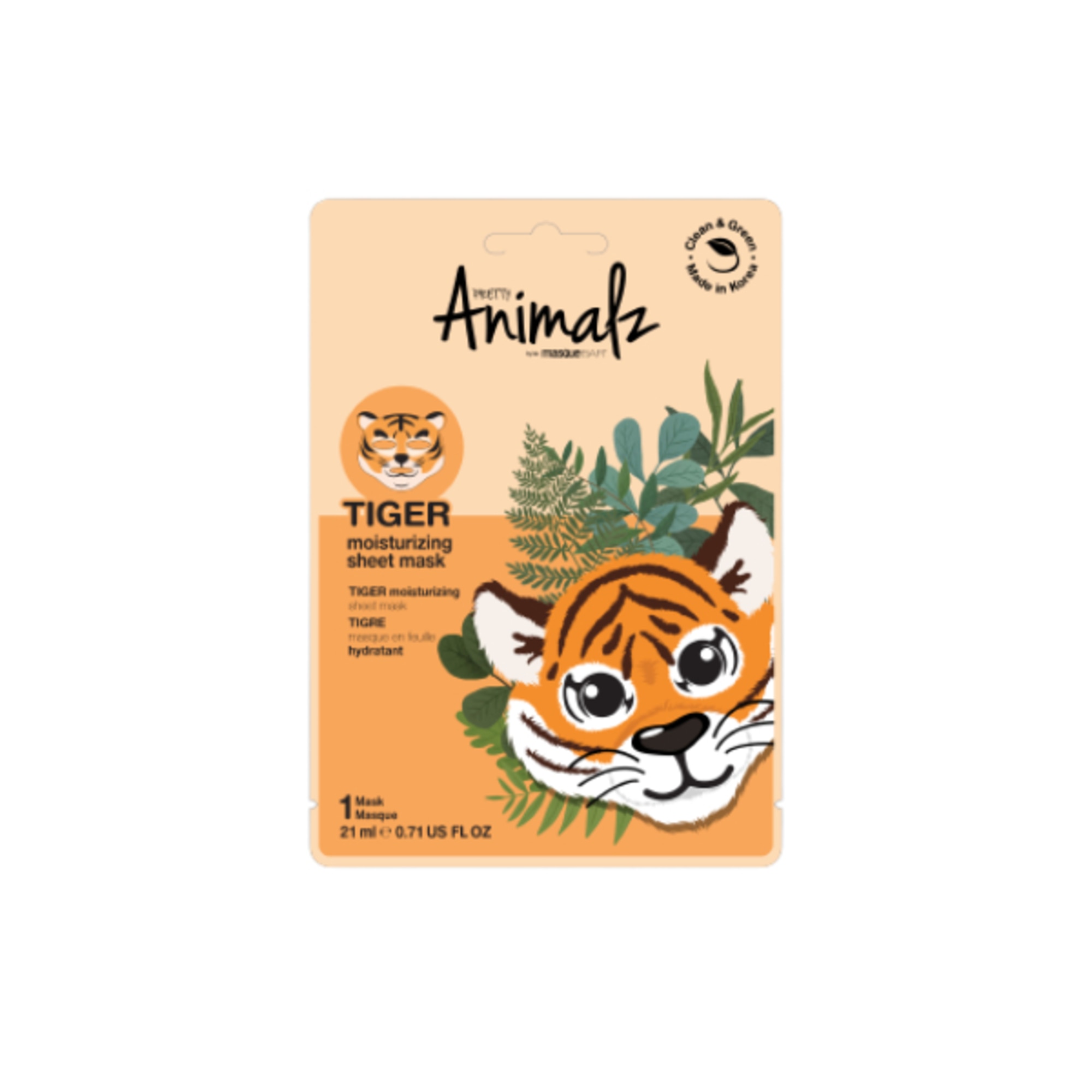 21ML Masque Bar PRETTY ANIMALZ Maschera Viso Idratante - Tigre 1 di 1