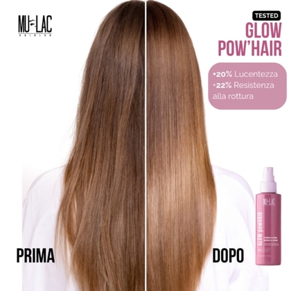 150 ML Mulac GLOW POWHAIR RINFORZA & LUCIDA Latte Spray Rinforzante  1 di 8 