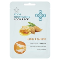  Superdrug S/D FOOT NUORISHING SOCK PACK Maschera Piedi al Miele e Mandorle  1 di 2 