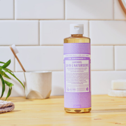 475 ML DR BRONNER’S 18 IN 1 LAVANDA Sapone Liquido  1 di 2 