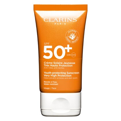 50 ML Clarins CRÈME SOLAIRE JEUNESSE Crema Solare Protezione Molto Alta SPF 50+  1 di 5 