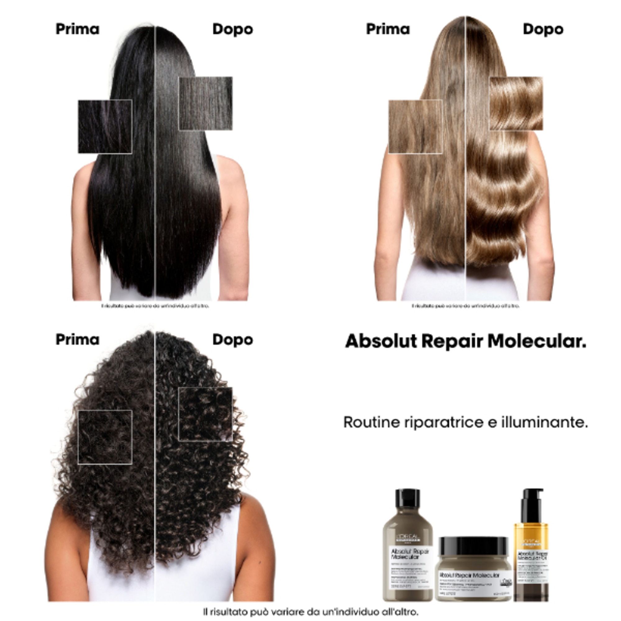 30 ML L'Oreal Professionnel ABSOLUT REPAIR MOLECULAR OLIO Olio Bifasico 3 di 7 Olio Bifasico