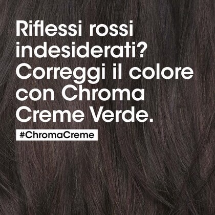 300 ML L'Oreal Professionnel CHROMA CRÈME Shampoo Verde per capelli da marrone scuro a nero  1 di 3 