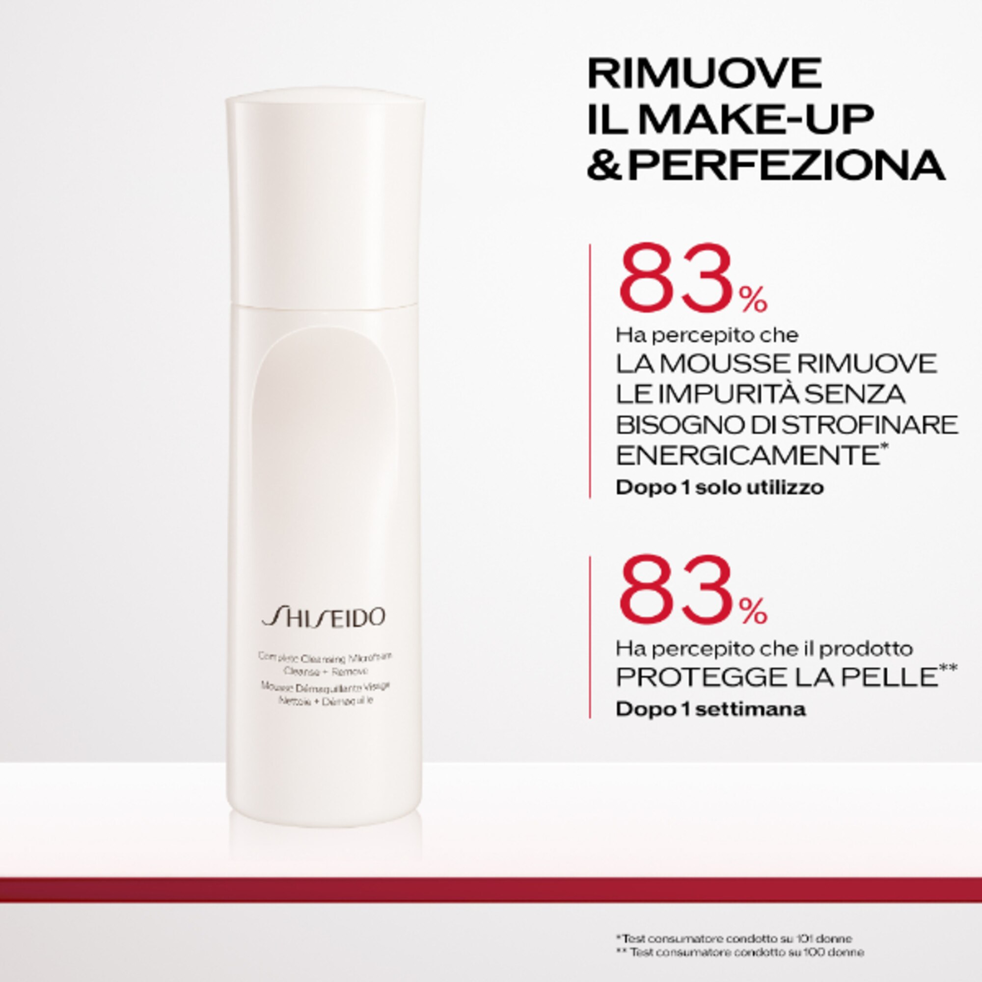180 ML Shiseido COMPLETE CLEANSING MICROFOAM Detergente Schiumogena Viso per Tutti i Tipi di Pelle  2 di 7 Detergente Schiumogena Viso per Tutti i Tipi di Pelle