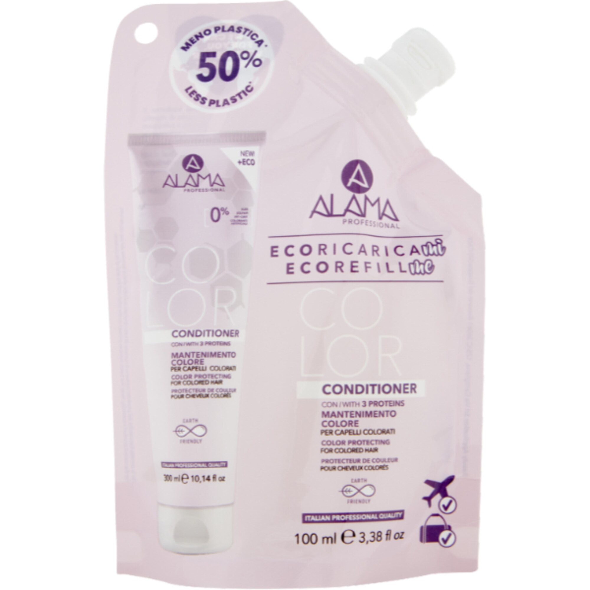 100 ML ALAMA PROFESSIONAL ECOREFILLME COLOR Ricarica Balsamo Mantentimento Colore Capelli Colorati 1 di 1