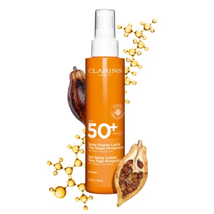 150 ML Clarins SPRAY SOLAIRE LACTÉ Latte Solare Spray Protezione Molto Alta SPF 50+  1 di 5 