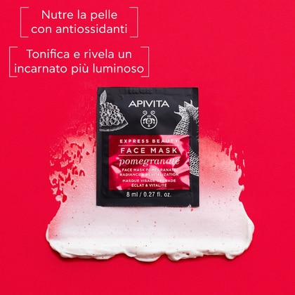 2x8ml Apivita EXPRESS POMEGRANATE Maschera Viso  1 di 4 