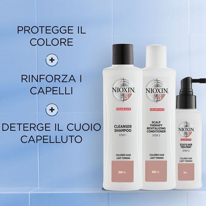 300 ML Nioxin SISTEMA 3 KIT TRIFASICO Cofanetto Trattamento Capelli  1 di 3 