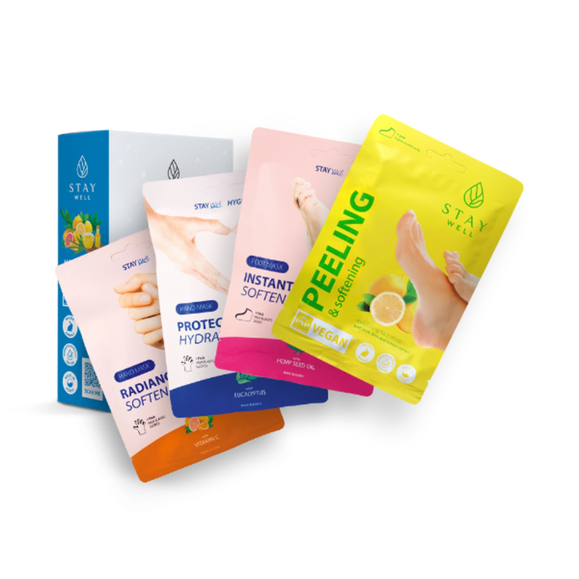 Stay Well HAND & FOOT MASK SET- 4 PAIA Cofanetto 4 Maschere Mani e Piedi 1 di 2