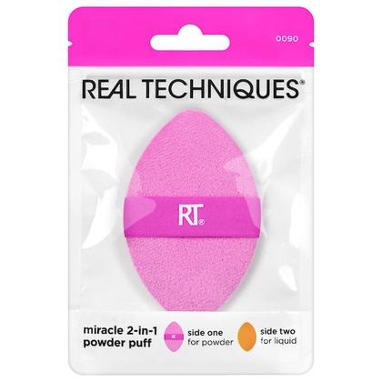  Real Techniques MIRACLE 2-IN-1 POWDER PUFF Puff per il Trucco Multiuso a Doppia Texture  1 di 2 