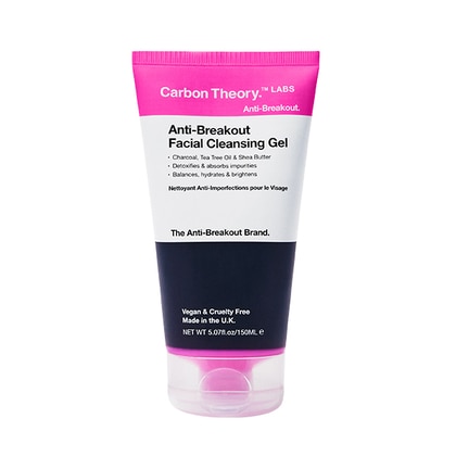 150 ML Carbon Theory ANTI-BREAKOUT FACIAL CLEANSING GEL Gel Detergente Viso con Carbone, Olio di Tea Tree e Burro di Karité  1 di 1 