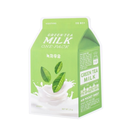 21 G A'PIEU GREEN TEA MILK ONE-PACK Maschera in Tessuto Viso Latte e Tè Verde  1 di 1 